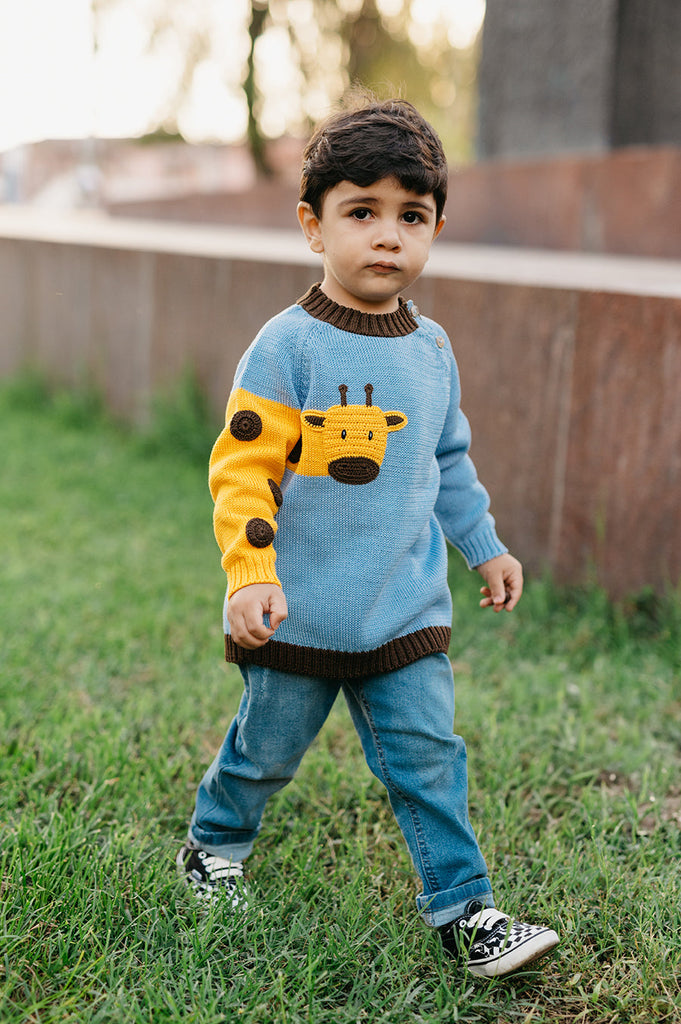 Hand Knit Baby & Toddler Giraffe Sweater, Fair Trade, Armenia