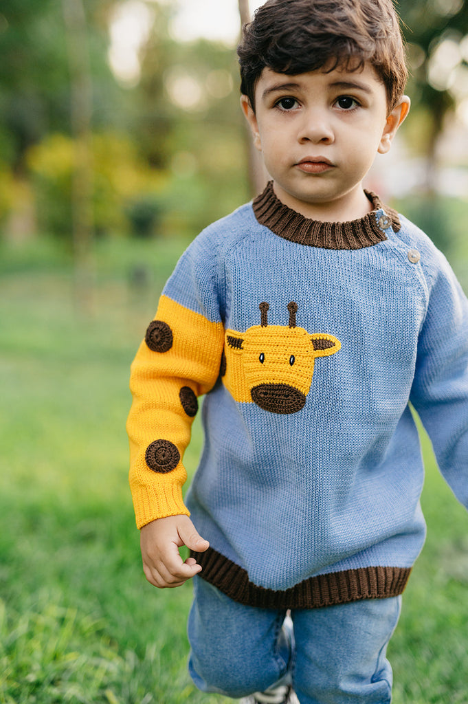 Hand Knit Baby & Toddler Giraffe Sweater, Fair Trade, Armenia