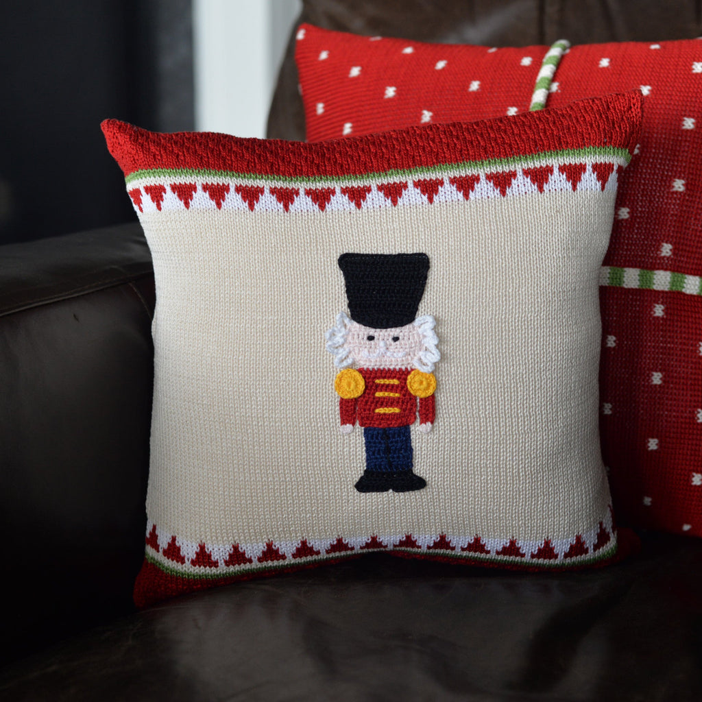 12" x 12" Handmade Nutcracker Christmas Pillow, Fair Trade