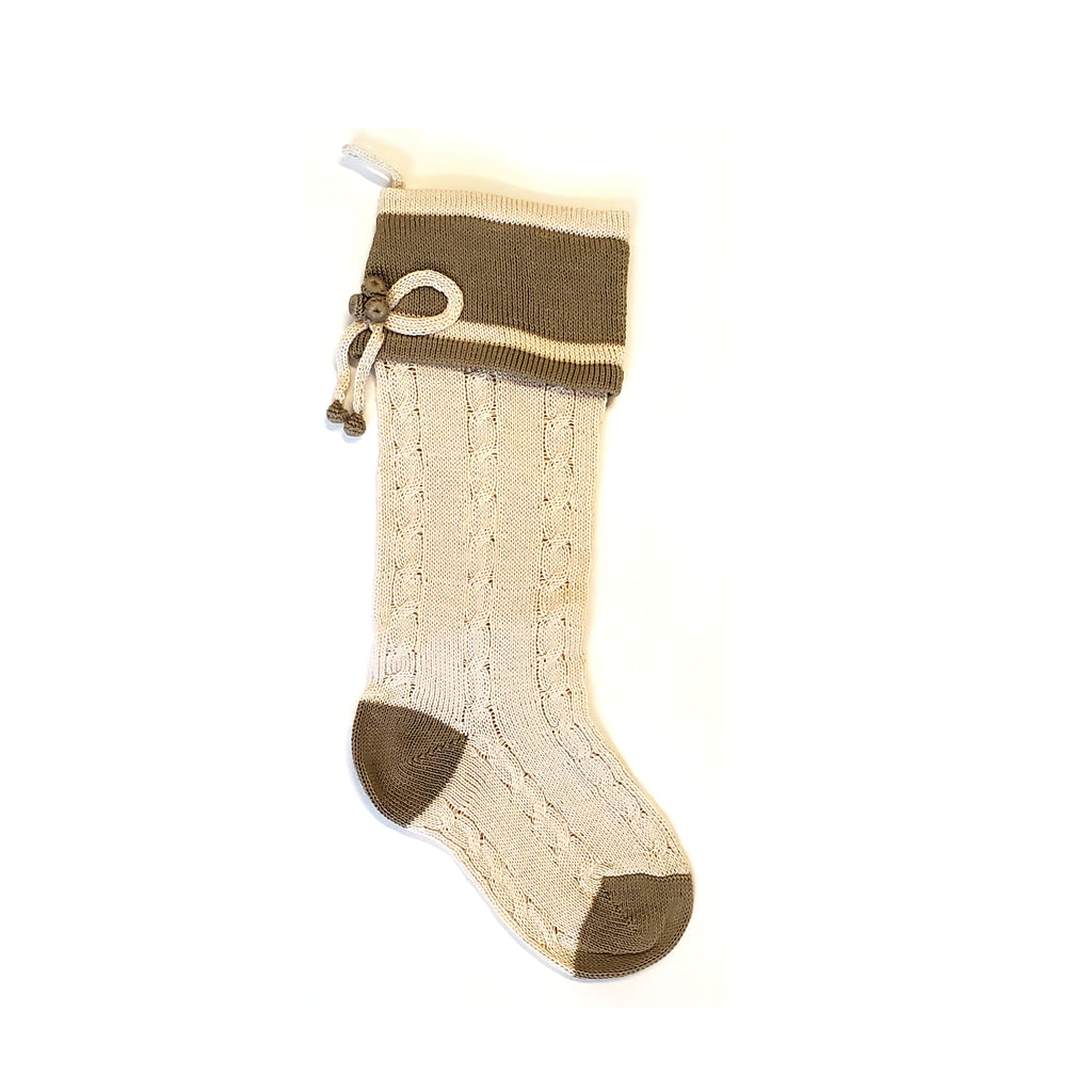 Handmade Cable-Knit Christmas Stocking, Fair Trade from Armenia