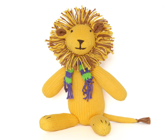 Hand Knit Lion Stuffed Animal, Fair Trade from Peru