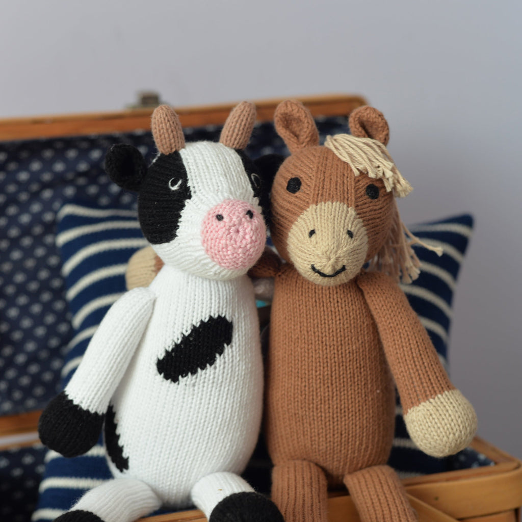 Hand Knit Cow Stuffed Animal, Fair Trade, Peru