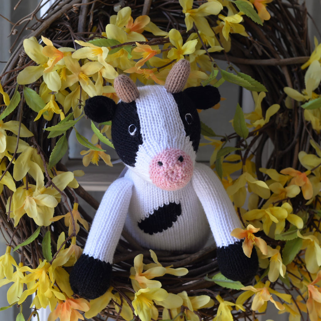 Hand Knit Cow Stuffed Animal, Fair Trade, Peru