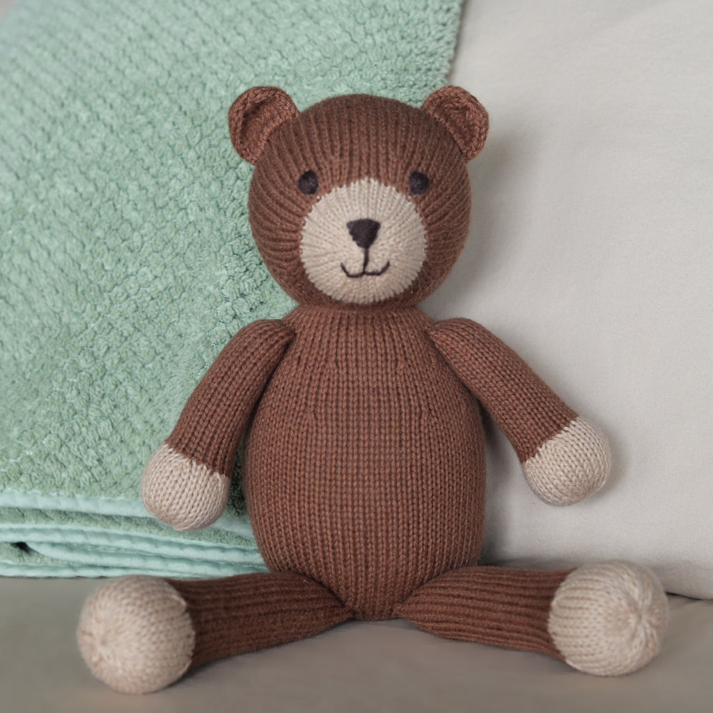 Hand Knit Teddy Bear Stuffed Animal, Fair Trade from Peru