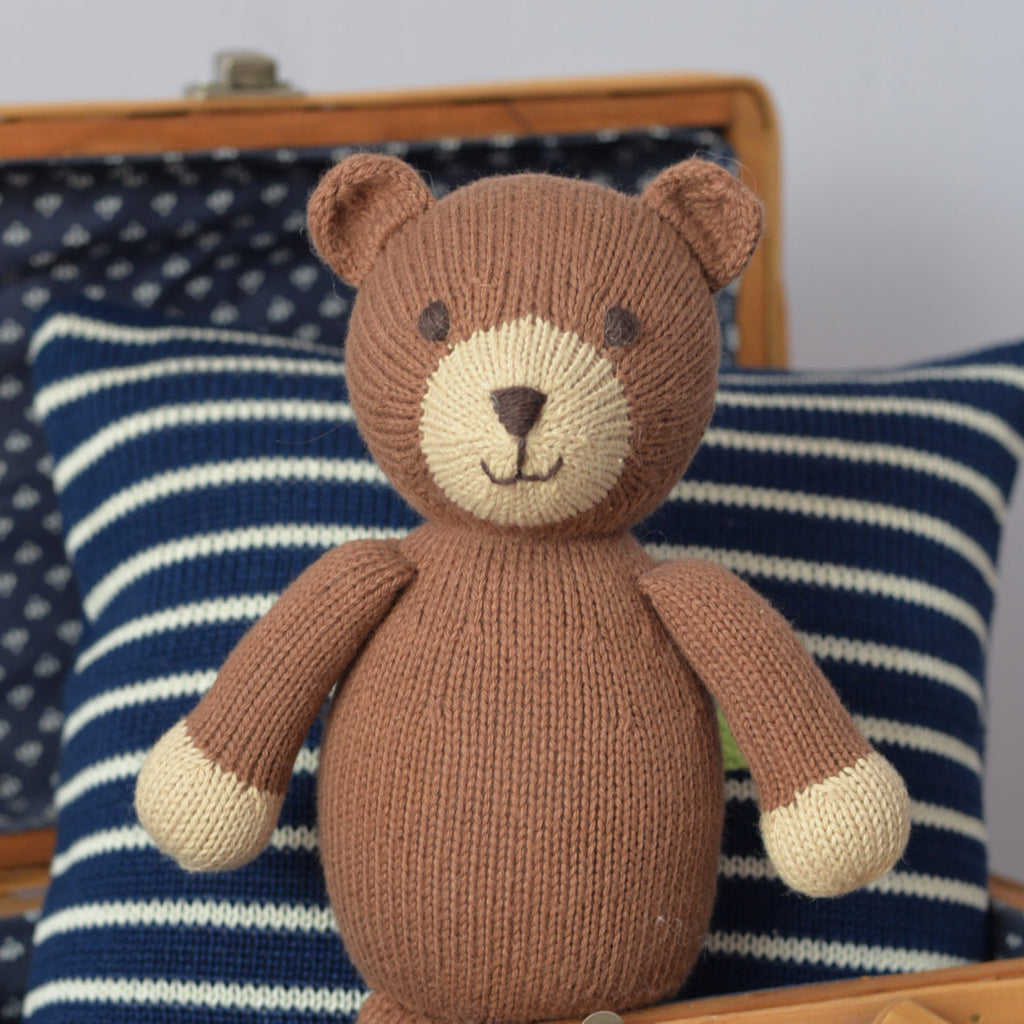 Hand Knit Teddy Bear Stuffed Animal, Fair Trade from Peru