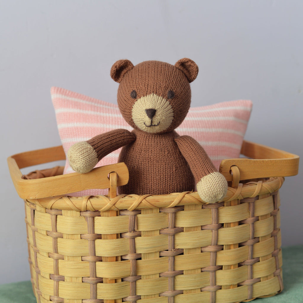 Hand Knit Teddy Bear Stuffed Animal, Fair Trade from Peru