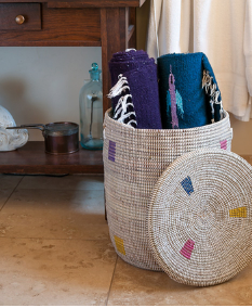 Handwoven Pixel Hamper Laundry Storage Basket (more colors), Fair Trade - Give Back Goods