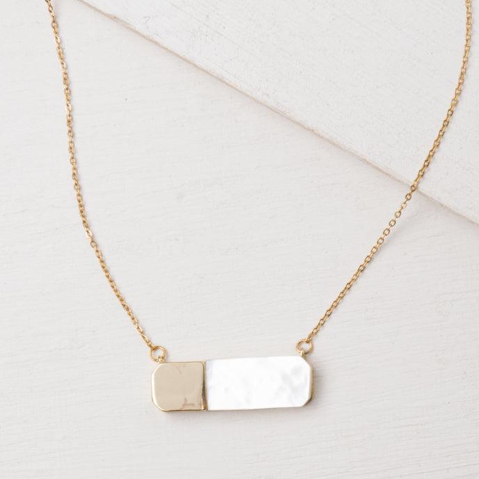 Gold and White Mother of Pearl Necklace- Give Freedom to Women!