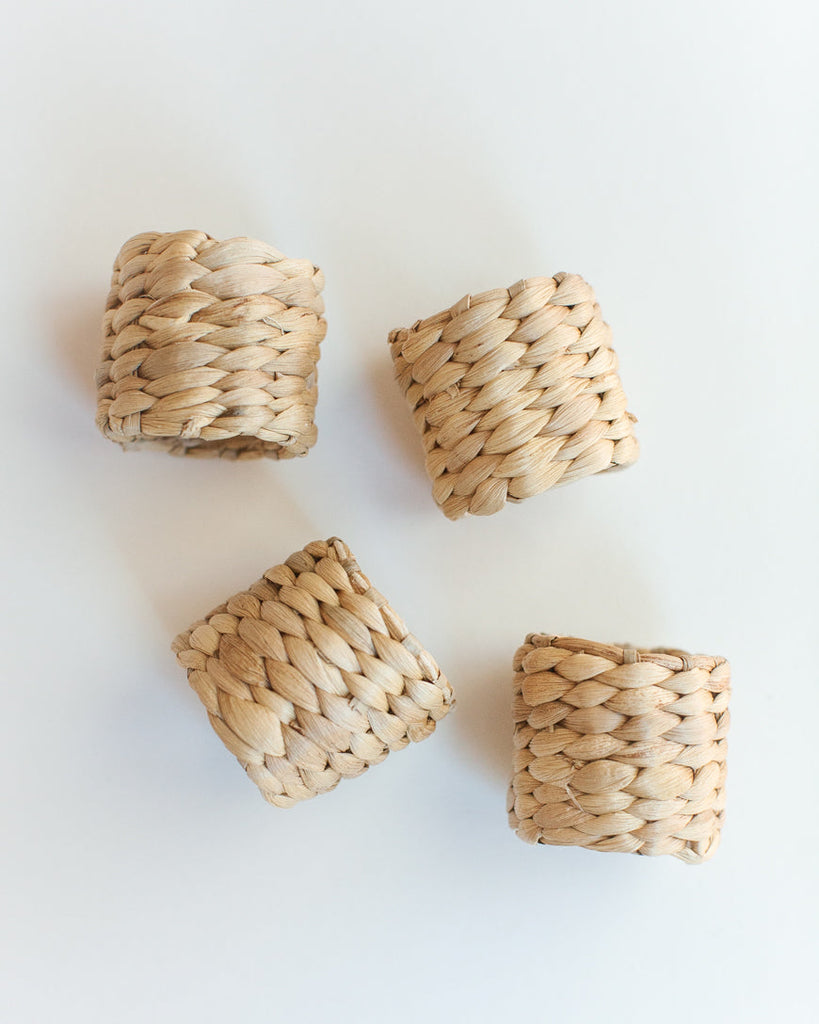 water hyacinth napkin ring set of 4