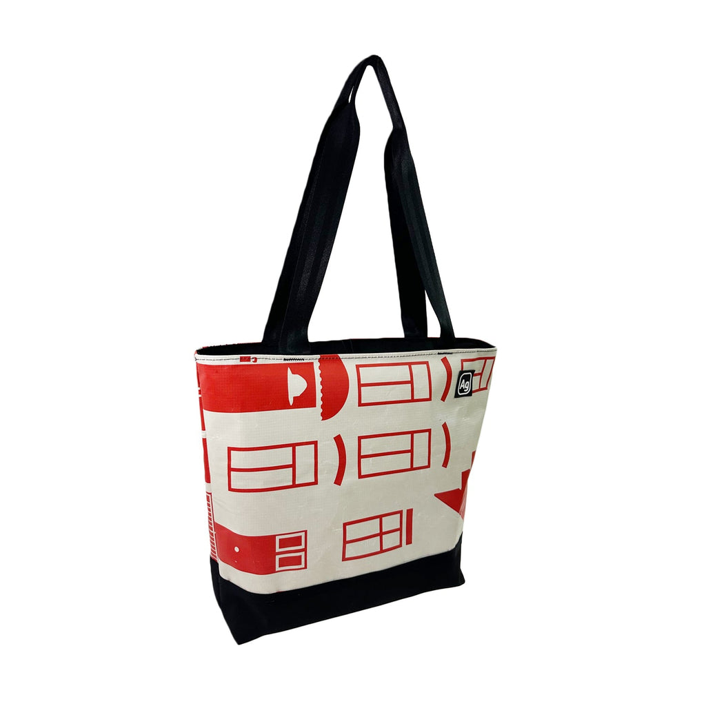 Upcycled Billboard Zipper Top Tote Bag - Medium, Sustainable