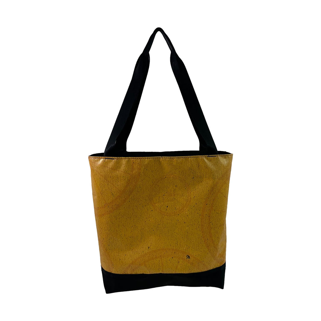 Upcycled Billboard Zipper Top Tote Bag- Large, Sustainable