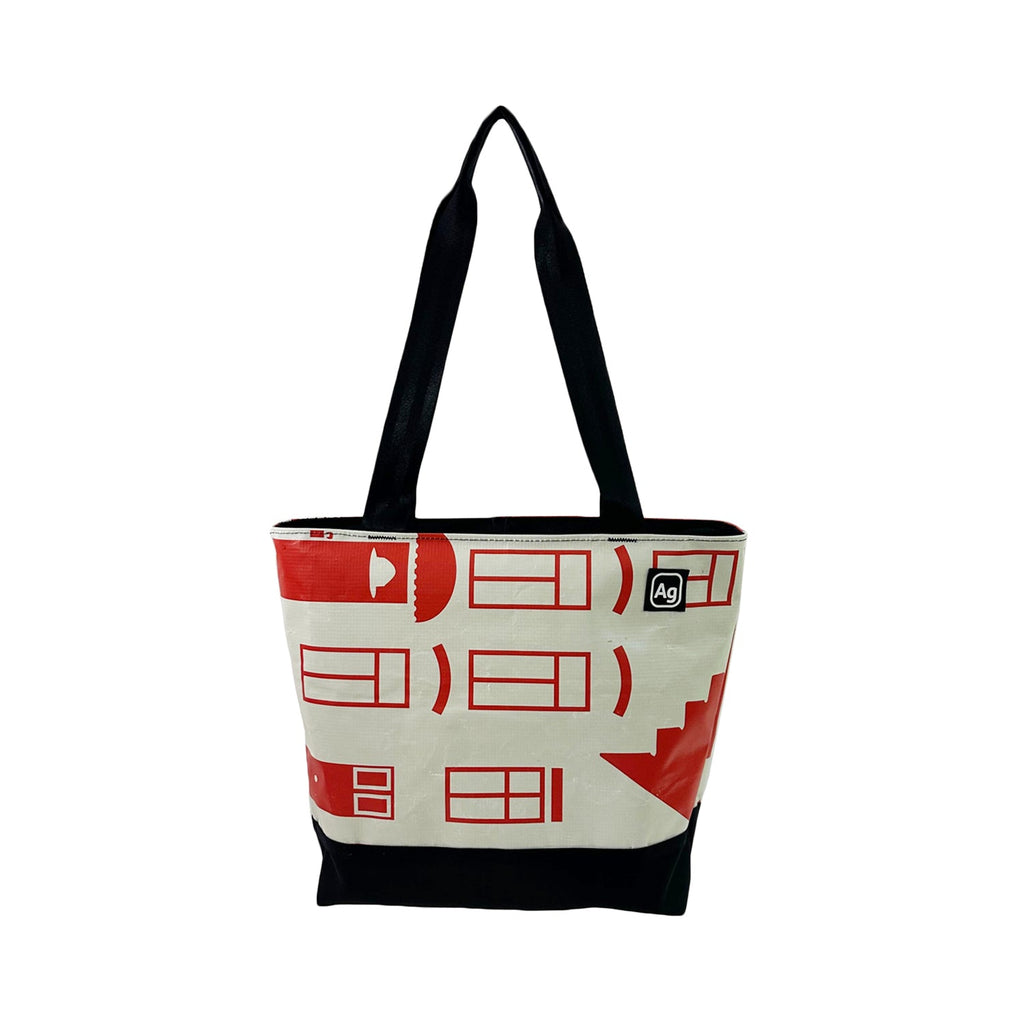 Upcycled Billboard Zipper Top Tote Bag - Medium, Sustainable