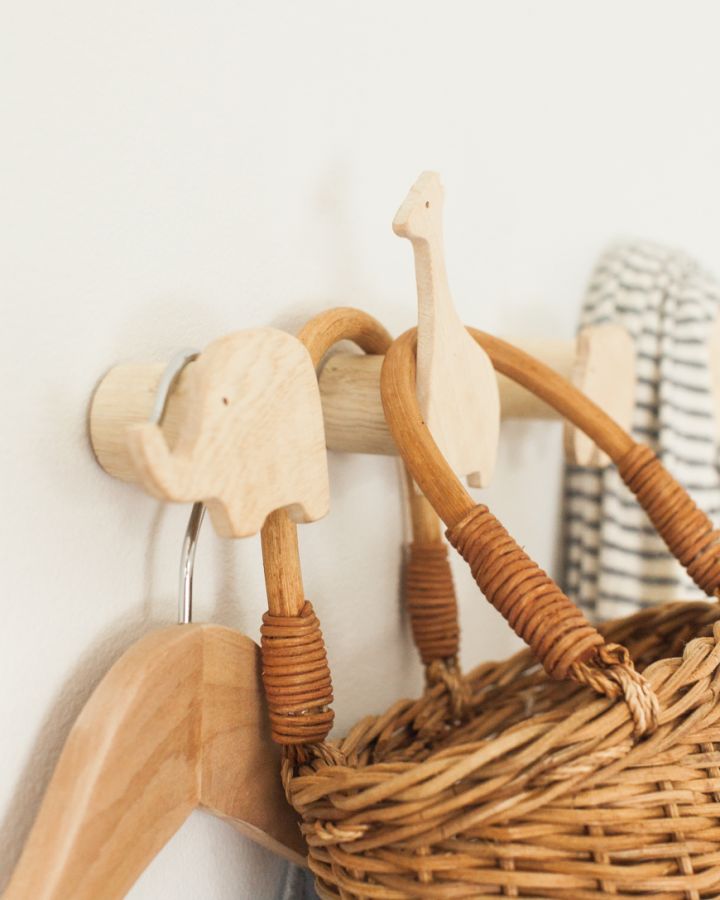 Hand Carved Animal Wall Hooks for Baby's Room, Fair Trade, Kenya