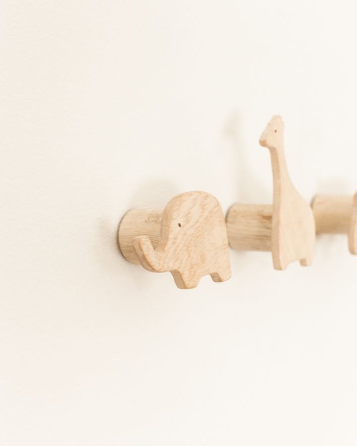 Hand Carved Animal Wall Hooks for Baby's Room, Fair Trade, Kenya