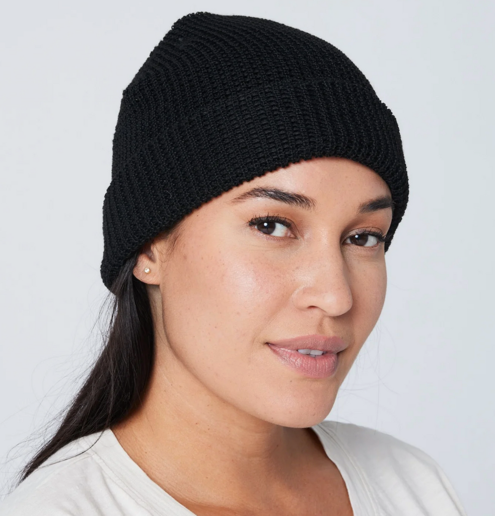 Waffle Beanie Hat- Men or Women, Grey, Black, Teal- Fair Trade, Recycled Yarn