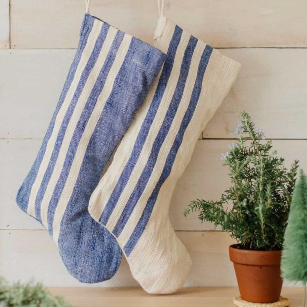 Handwoven Striped Holiday Stockings, Fair Trade, Bangladesh