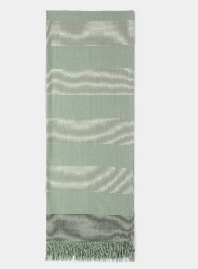 Sage Green  Striped GOT's Cotton Scarf/ Shawl - Help Break the Cycle of Poverty!