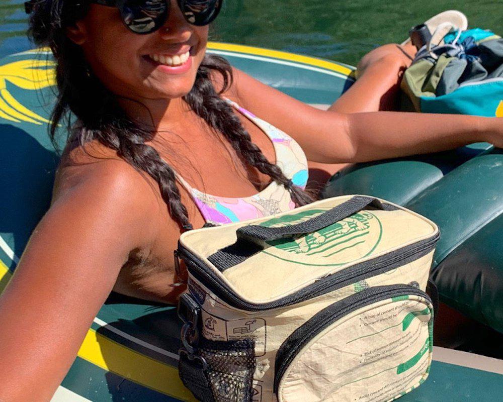 Upcycled Cooler Bag - Six pack cooler, Sustainable