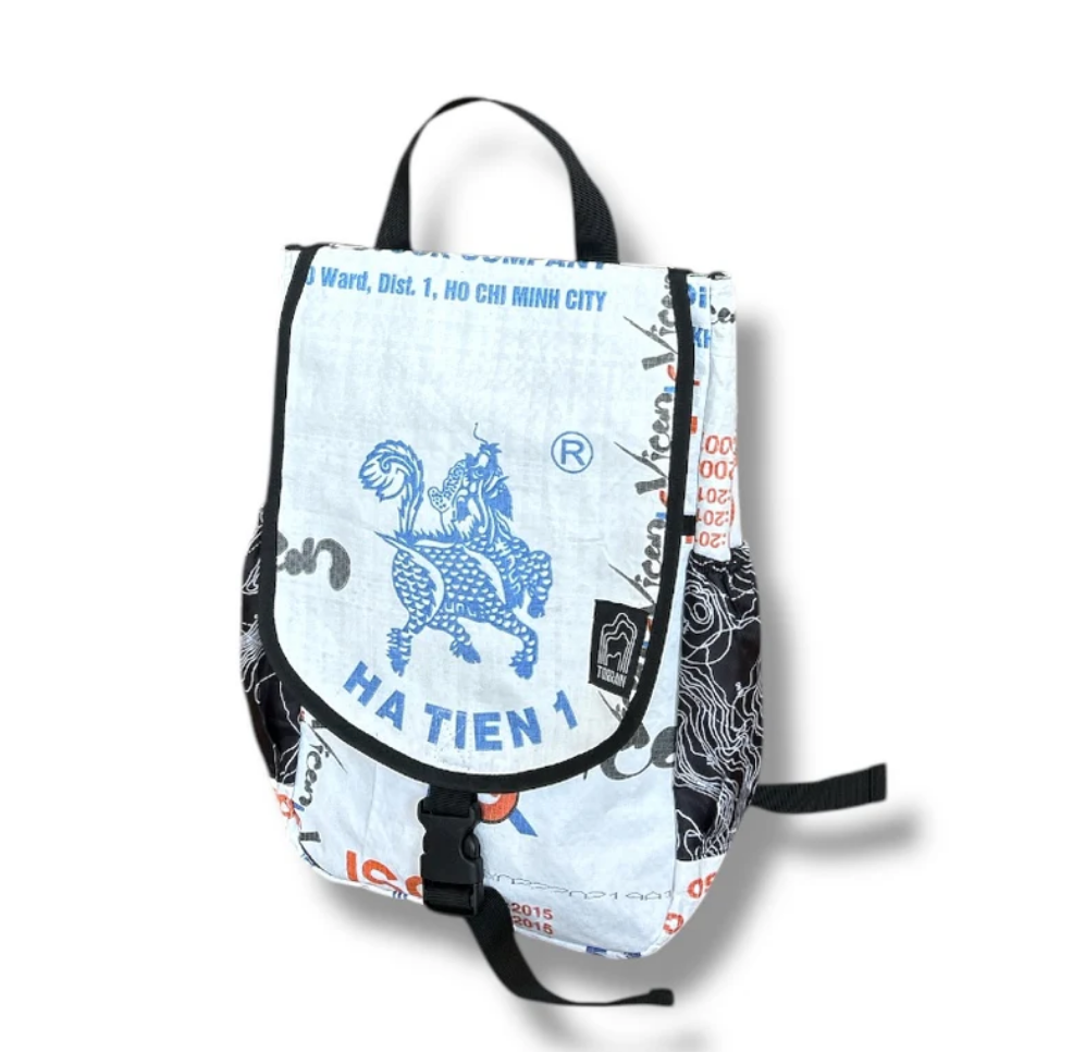 Upcycled Everyday Backpack made from Feed Bags, Sustainable, Saves Landfill Space!