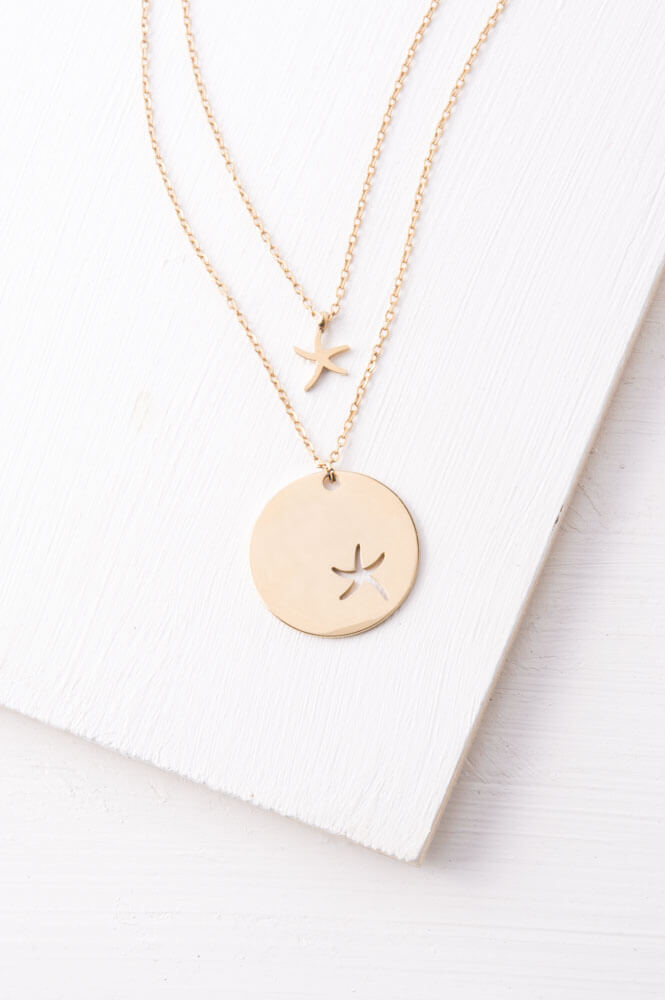 Gold Starfish Pendant Necklace Set - Give Freedom to Women!