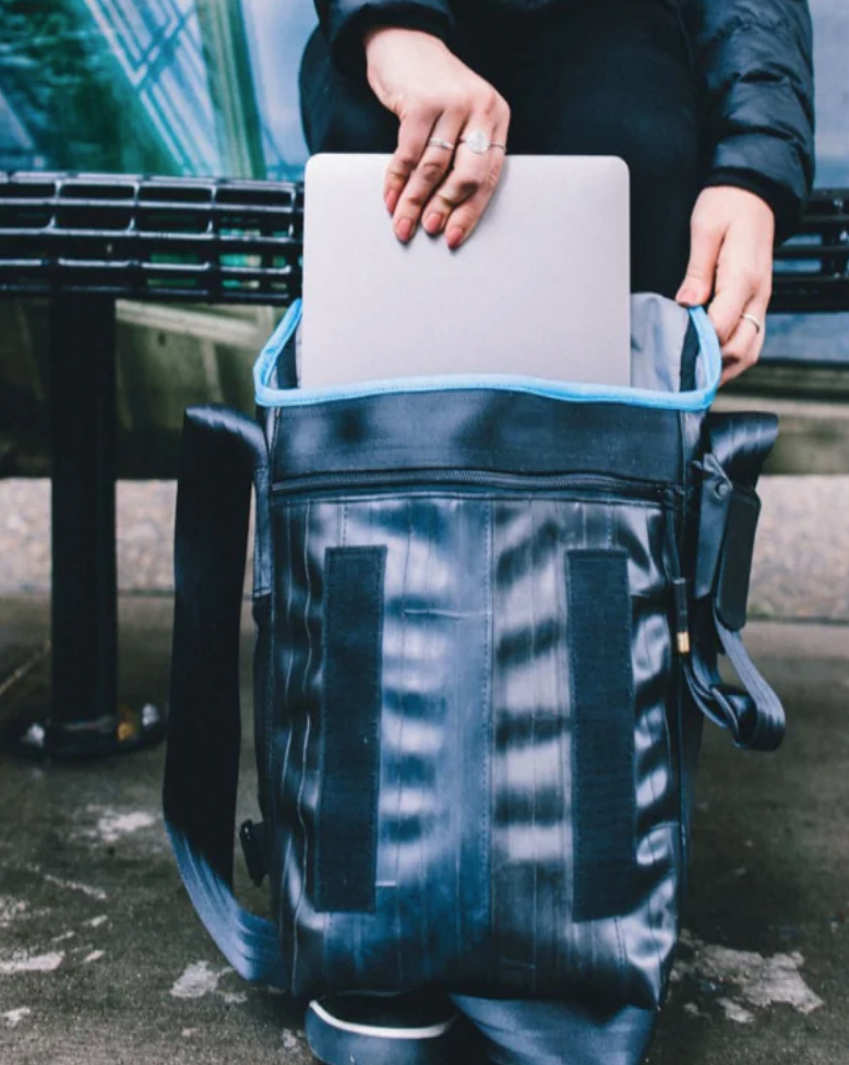 Upcycled Messenger Bag Satchel, Made from Bicycle tubes or Billboard Banners - Made in the USA