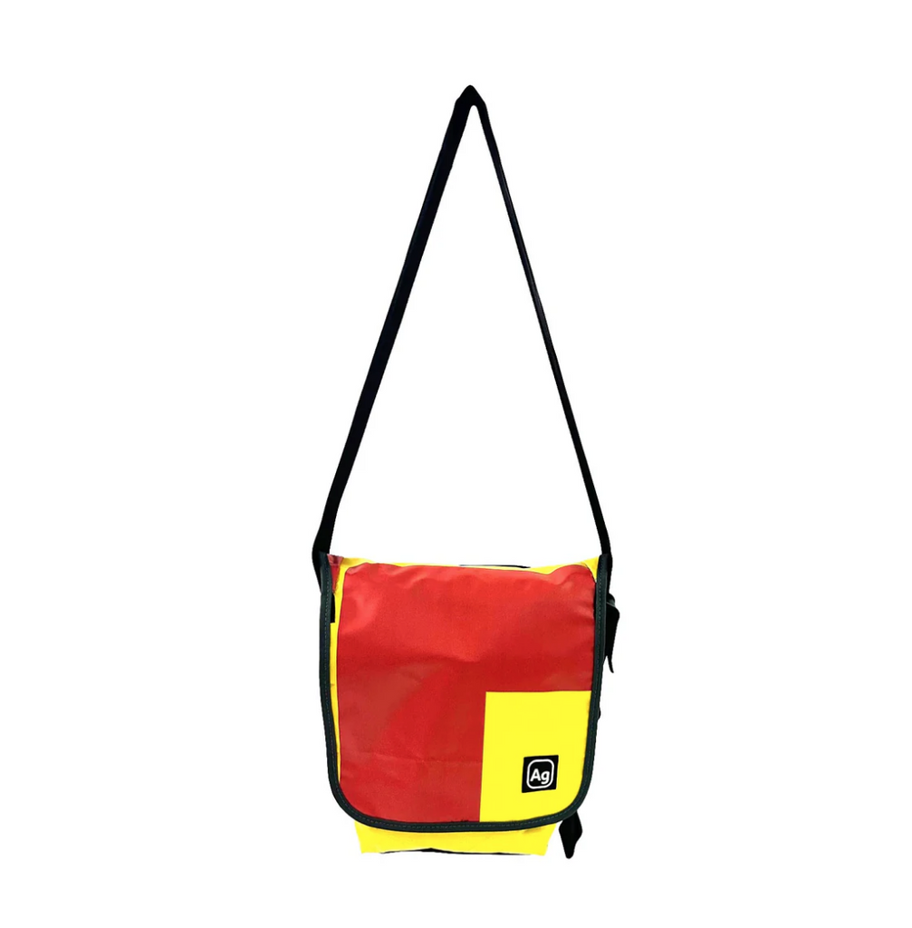 Upcycled Messenger Bag Satchel, Made from Bicycle tubes or Billboard Banners - Made in the USA