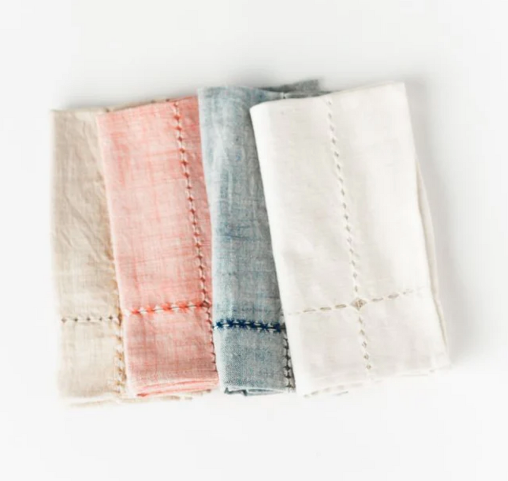 Set of 4 Hand Woven Pulled Dinner Napkins, Eco-Friendly, Fair Trade