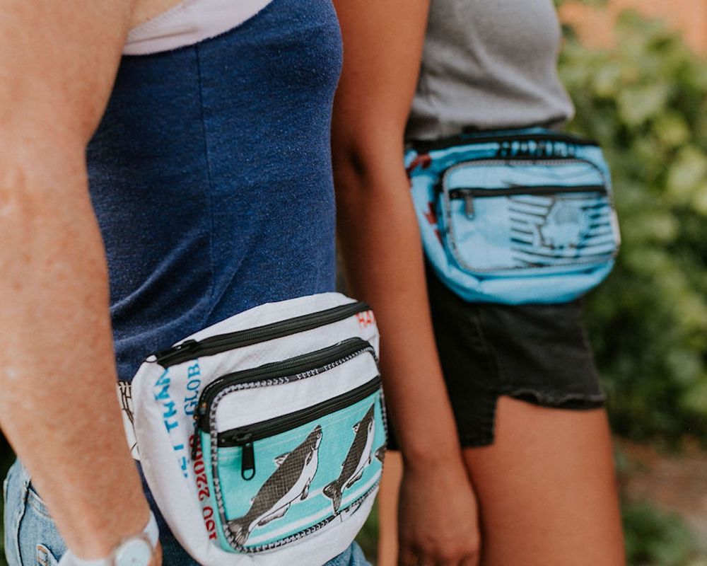 Upcycled Fanny Pack / Hip Bag  / Moon Bag / Belly Bag - Sustainable