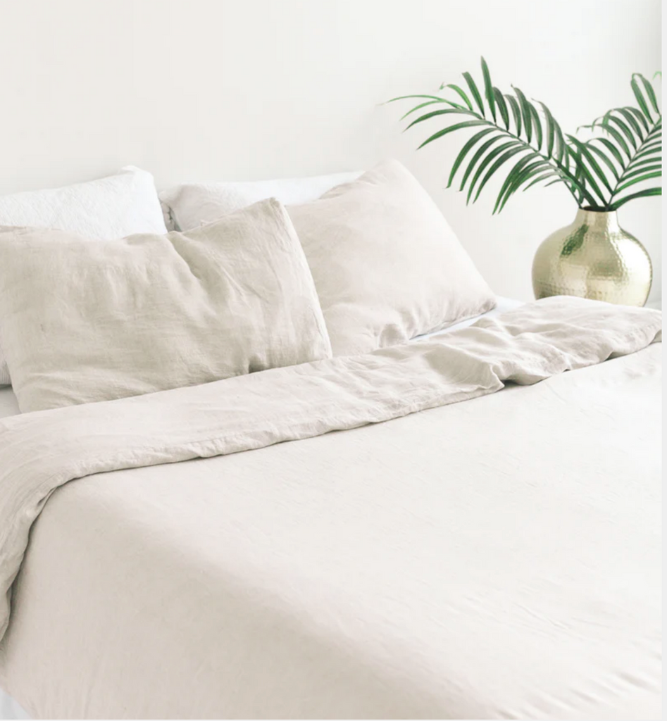 Hand Woven Linen Queen Duvet Cover Set with Pillow Covers- Eco-Friendly, Fair Trade