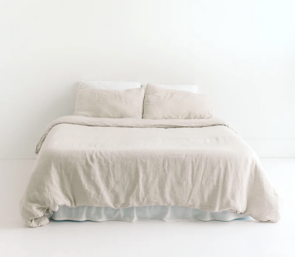 Hand Woven Linen Queen Duvet Cover Set with Pillow Covers- Eco-Friendly, Fair Trade