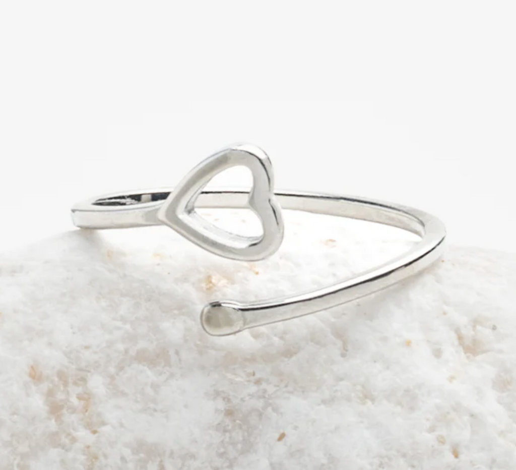 Adjustable Silver Heart Ring, Give freedom to exploited girls & women!