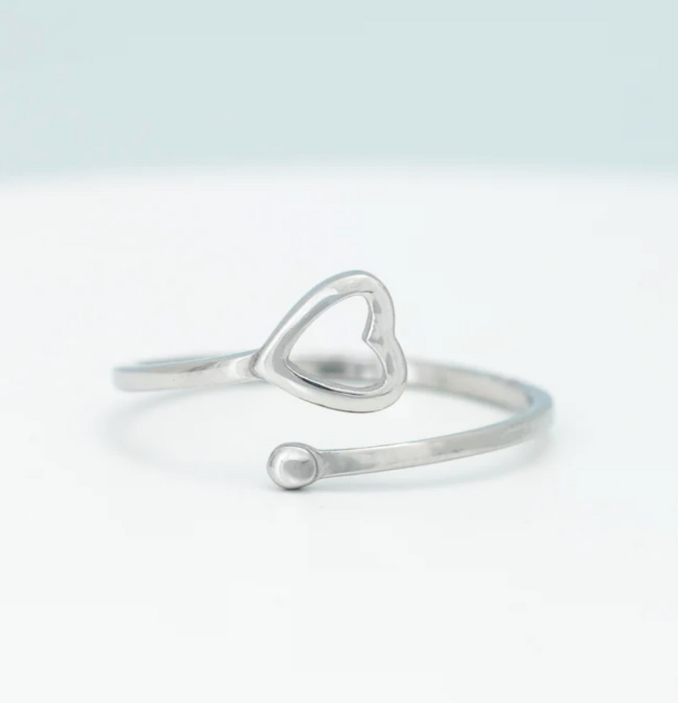 Adjustable Silver Heart Ring, Give freedom to exploited girls & women!