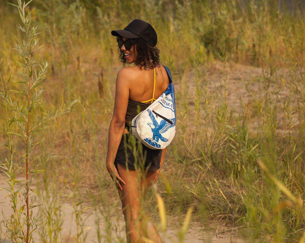 Upcycled Sling Backpack- Sustainable, Saves Landfills, Cambodia