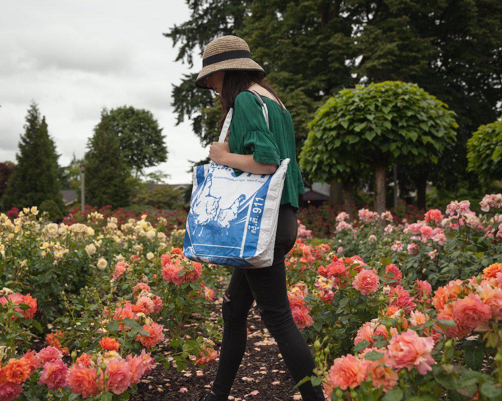 Large Upcycled Tote Bag - Sustainable- Saves landfill space!