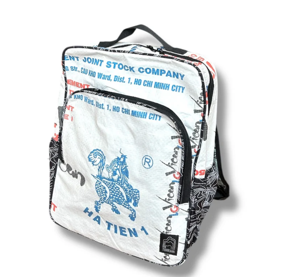 Upcycled Everyday Backpack made from Feed Bags, Sustainable, Saves Landfill Space!