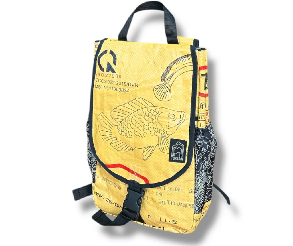 Upcycled Everyday Backpack made from Feed Bags, Sustainable, Saves Landfill Space!