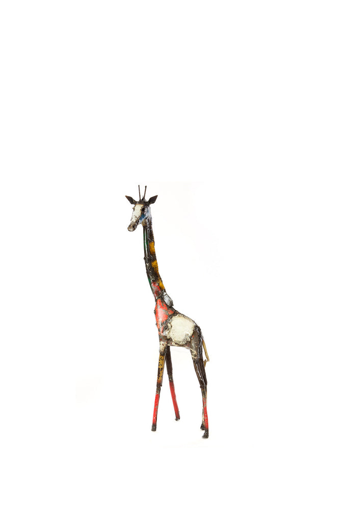 Colorful Recycled Oil Drum  Metal Giraffe Sculptures. Fair Trade, Zimbabwe