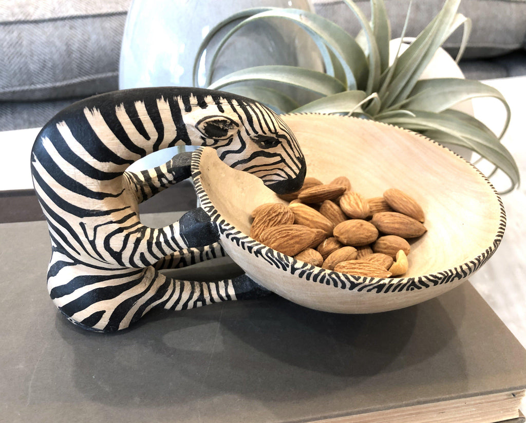 Drinking Zebra Bowl- Fair Trade - 10% goes to help animal conservation in Africa! - Give Back Goods