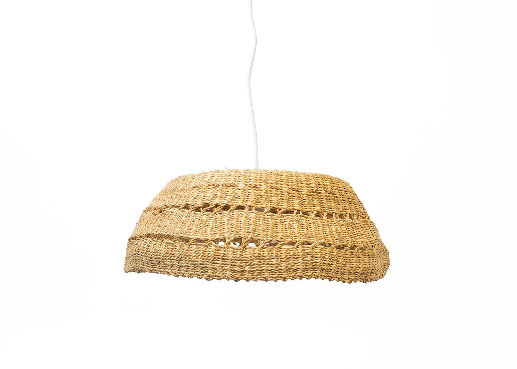 Handwoven Grass Lamp Pendant- Fair Trade, Made in Ghana
