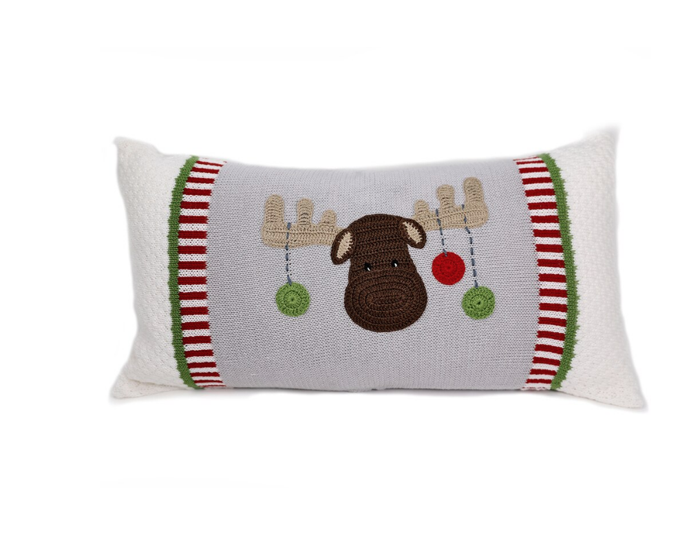 Christmas moose pillow hot sale