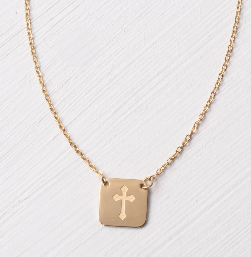 Gold Engraved Cross Pendant Necklace, Give freedom & careers to exploited women!