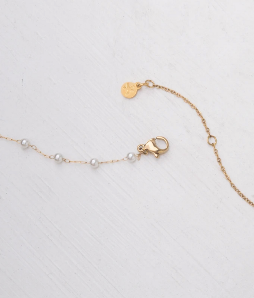 Gold Pearl Drop Necklace, Give freedom & create careers for exploited women!