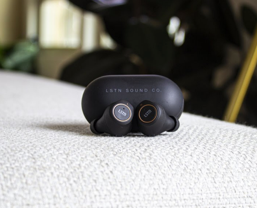 Small Wireless Earbuds in White or Black Gives hearing aids to people in need Give Back Goods