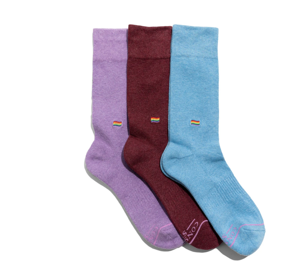 Gift box set of 3 pairs of women's organic socks- Save LGBTQ Lives