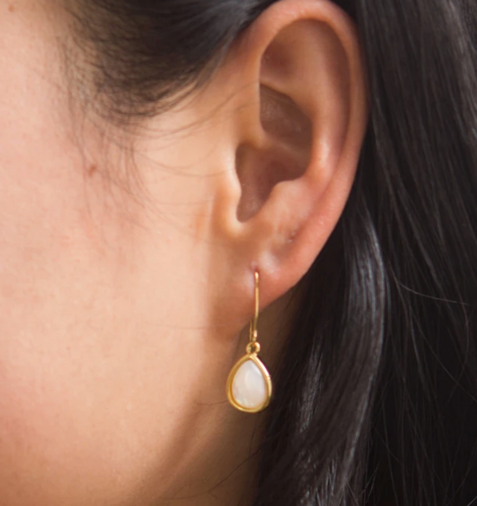 Gold Mother Of Pearl Wrapped Earrings- Give Freedom To Girls & Women