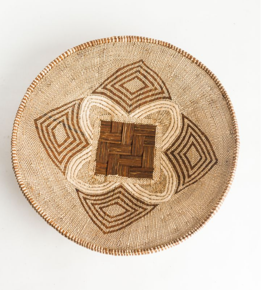 23" Mandala Hand-Woven Zambia Wall Basket, Fair Trade