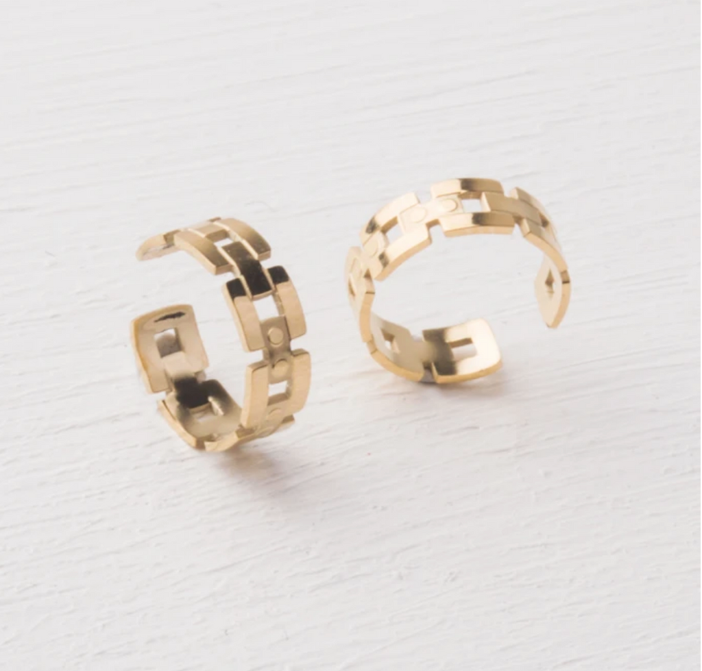Gold Geometric Cuff Earrings, Give freedom to exploited girls & women!