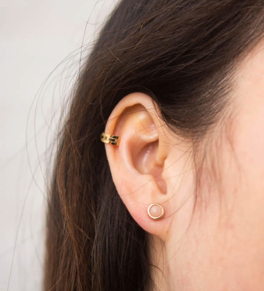 Gold Geometric Cuff Earrings, Give freedom to exploited girls & women!