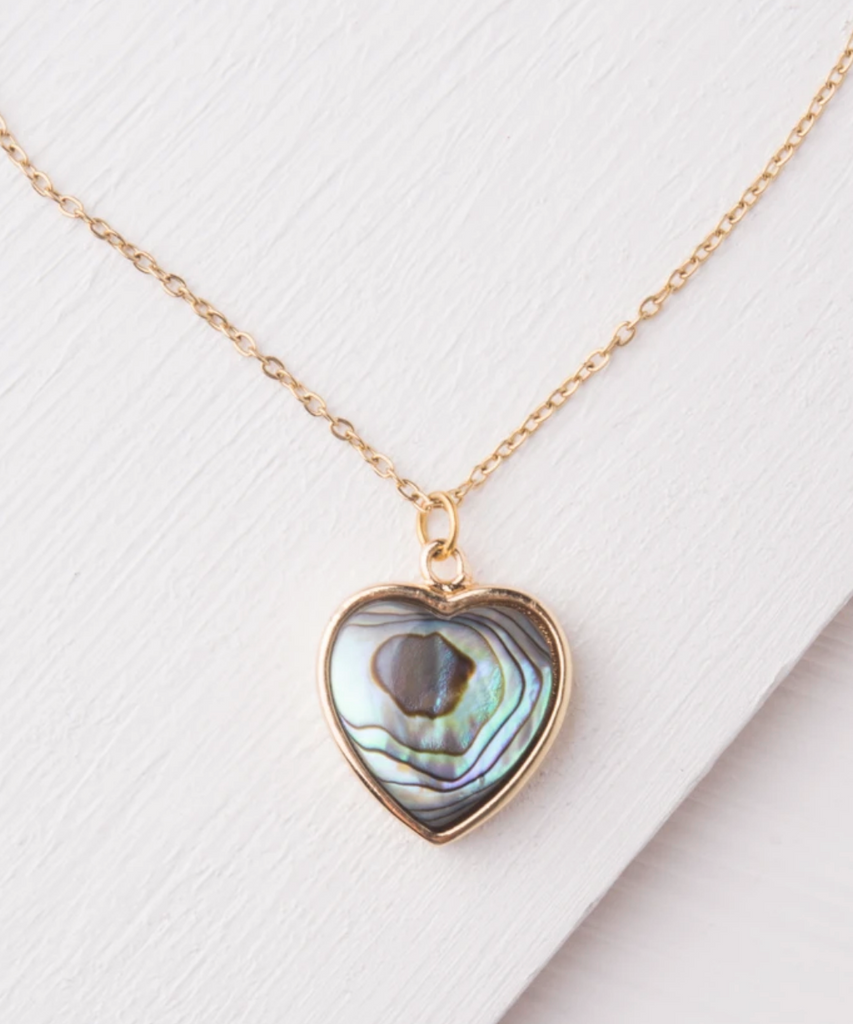 Abalone Shell Gold Heart Necklace- Give Freedom To Girls & Women