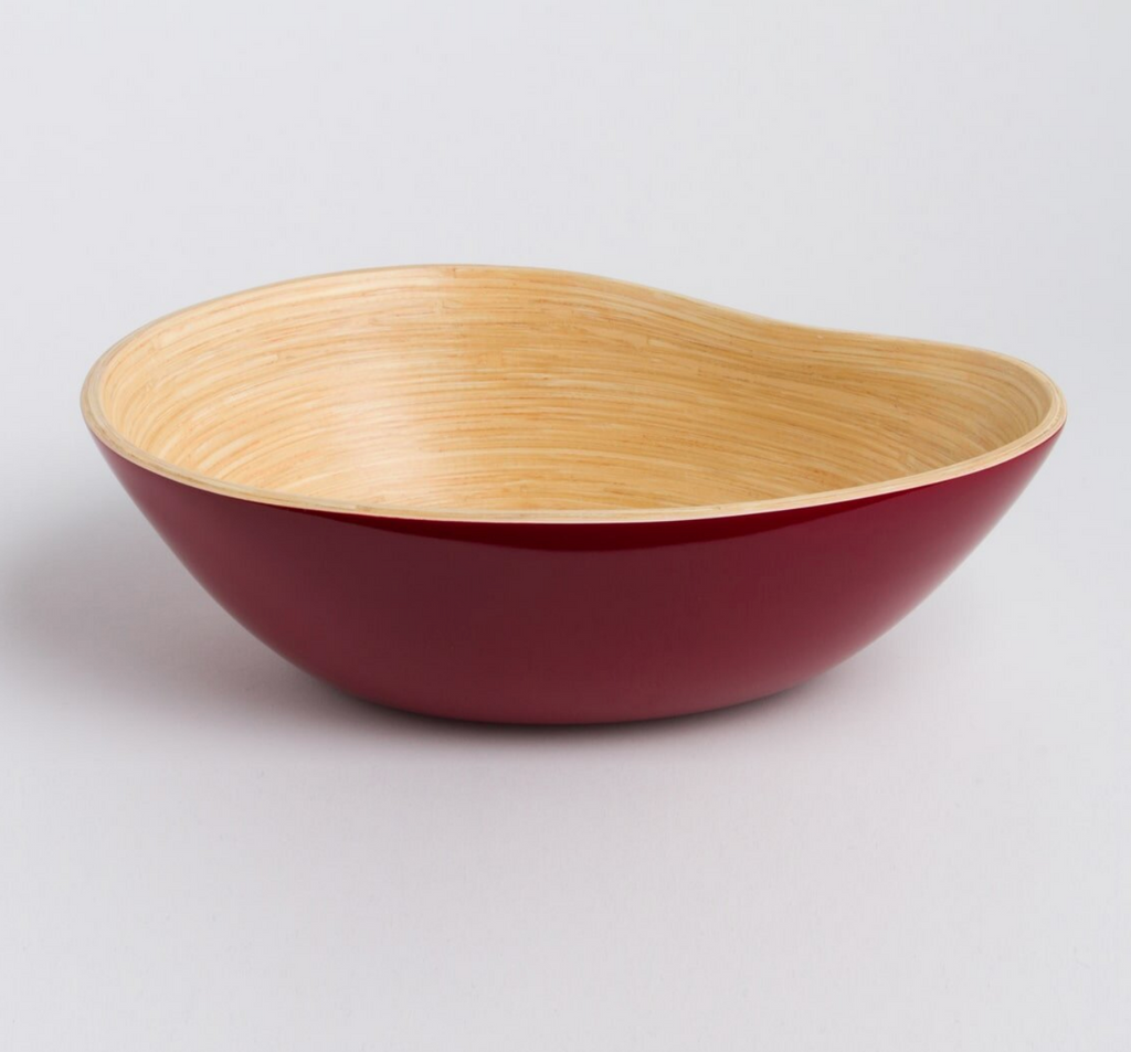Wave Bamboo Serving Bowl- Small  or Large & Lots of Colors - Fair Trade and Sustainable